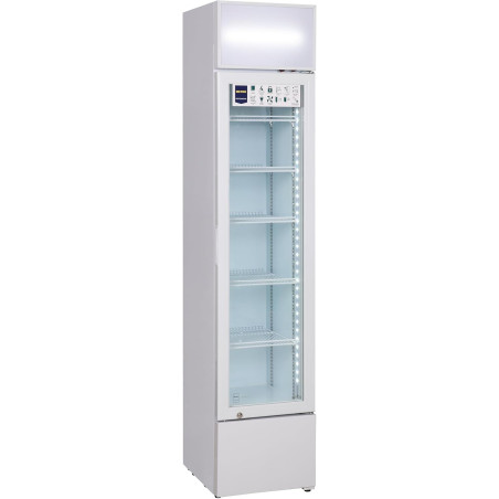 METRO Professional Vitrine à boissons Slim GSC2133B, 133 L, Réfrigération Statique, 200 W, avec Serrure, Blanc