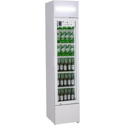 METRO Professional Vitrine à boissons Slim GSC2133B, 133 L, Réfrigération Statique, 200 W, avec Serrure, Blanc