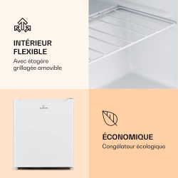 Klarstein Mini Congelateur Armoire, Petit Congélateur pour la Chambre et la Maison, Mini congélateur 33L, Congelateur Petite Tai