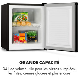 Klarstein Garfield Eco Mini Congélateur, 34 L de Volume Utile, Congélateur 4 Étoiles, 2 Niveaux, 41 dB, env. 44 x 52 x 47 cm (Lx