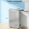 YASHE Congélateur coffre 100L, pose libre, Gris | 2 paniers amovibles, 6 niveaux de température, faible consommation d'énergie e