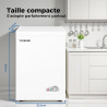 YASHE Congélateur coffre 100L, pose libre, Blanc | 2 paniers amovibles, 6 niveaux de température, faible consommation d'énergie 