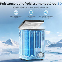 YASHE Congélateur coffre 100L, pose libre, Noir | 2 paniers amovibles, 6 niveaux de température, faible consommation d'énergie e