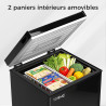 YASHE Congélateur coffre 100L, pose libre, Noir | 2 paniers amovibles, 6 niveaux de température, faible consommation d'énergie e