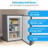 Bomann GS 7253 Stand Gefrierschrank, 55 cm breit, 87 L, 3 Gefrierschubladen, Edelstahloptik (772539)