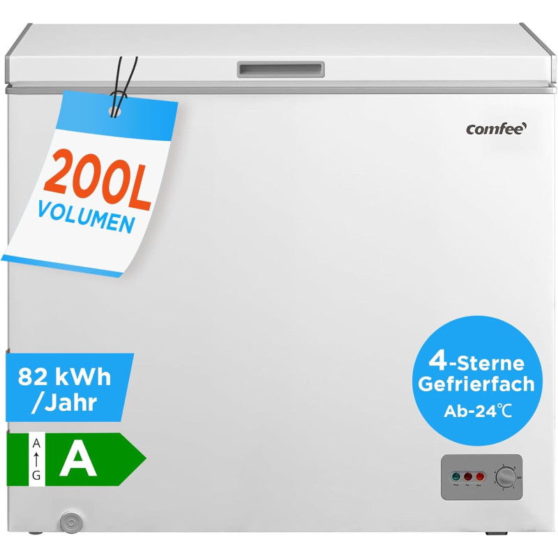 Comfee RCC201WH6(E) Congélateur / 82 kWh/an / 85 cm de haut / 200 L/compresseur inverseur / 41 dB/faible volume/convient pour di