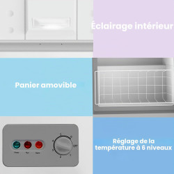 Comfee RCC201WH6(E) Congélateur / 82 kWh/an / 85 cm de haut / 200 L/compresseur inverseur / 41 dB/faible volume/convient pour di