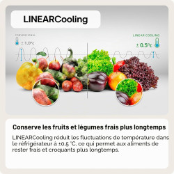 LG GBV22NCCEP Réfrigérateur-congélateur - Smart Inverter Compressor, Total No Frost, design moderne Flat Door, noir mat métallis