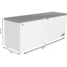 METRO Professional Congélateur bahut GHF2700S, acier, 188 x 73.5 x 94.5 cm, 700 L, 125 W, 3 paniers, éclairage LED, avec serrure
