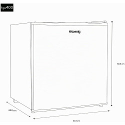H.Koenig Mini Congélateur à froid statique 34L FGW400 Blanc, Pose Libre, Petite Taille 51cm, Compact, Silencieux, Glaçons, Therm