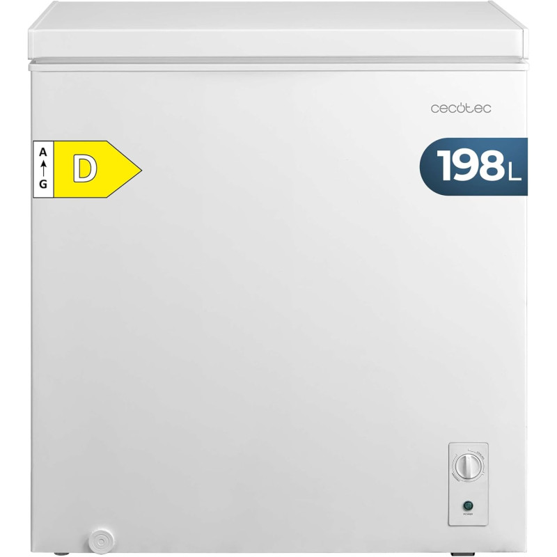Cecotec congélateur coffre 198l bolero coolmarket chest 198m blanc d. panier avec poignées, contrôle mécanique led, ultracontact