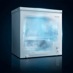 Cecotec congélateur coffre 198l bolero coolmarket chest 198m blanc d. panier avec poignées, contrôle mécanique led, ultracontact