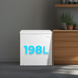 Cecotec congélateur coffre 198l bolero coolmarket chest 198m blanc d. panier avec poignées, contrôle mécanique led, ultracontact