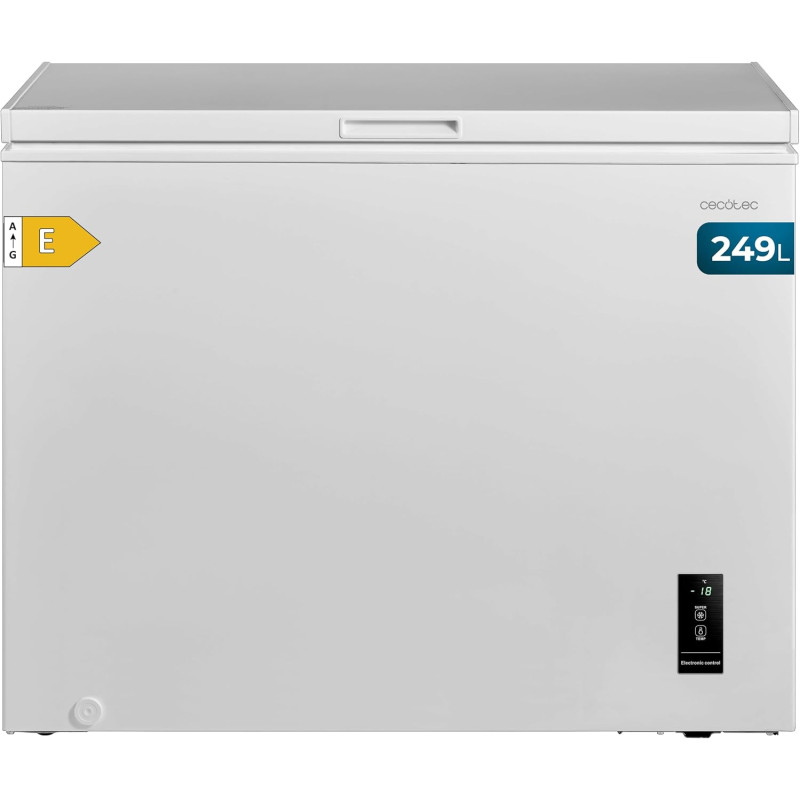 Cecotec congélateur coffre 249l bolero coolmarket chest 249p blanc e. panier avec poignées, contrôle électronique led, ultracont