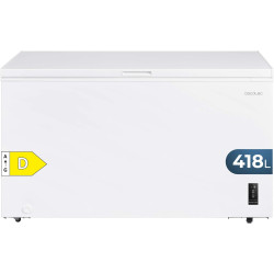Cecotec congélateur coffre 418l bolero coolmarket chest 418p blanc d. panier, contrôle électronique led, roues, basse consommati