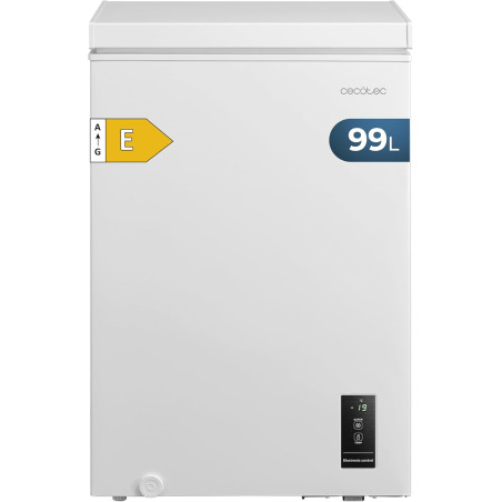 Cecotec congélateur coffre 99l bolero coolmarket chest 99p blanc e. panier avec poignées, contrôle électronique led, ultracontac