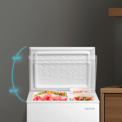 Cecotec congélateur coffre 99l bolero coolmarket chest 99p blanc e. panier avec poignées, contrôle électronique led, ultracontac