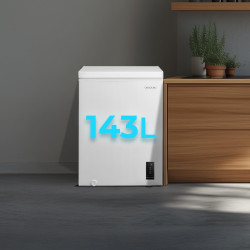 Cecotec congélateur coffre 143l bolero coolmarket chest 143p blanc e. panier avec poignées, contrôle électronique led, ultracont