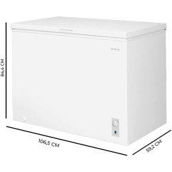 Cecotec congélateur coffre 293l bolero coolmarket chest 293m blanc d. panier avec poignées, contrôle mécanique led, ultracontact