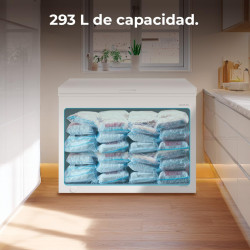Cecotec congélateur coffre 293l bolero coolmarket chest 293m blanc d. panier avec poignées, contrôle mécanique led, ultracontact