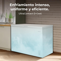 Cecotec congélateur coffre 293l bolero coolmarket chest 293m blanc d. panier avec poignées, contrôle mécanique led, ultracontact