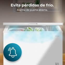 Cecotec congélateur coffre 293l bolero coolmarket chest 293m blanc d. panier avec poignées, contrôle mécanique led, ultracontact