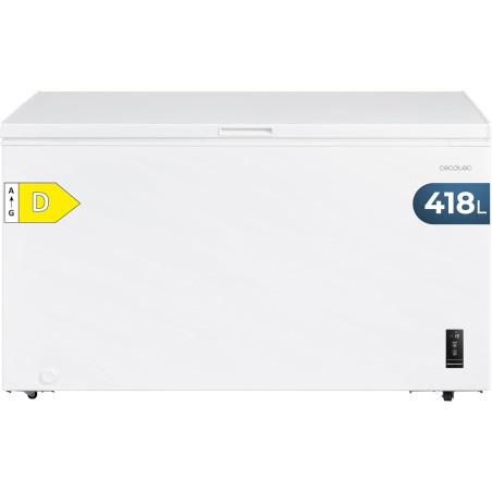 Cecotec congélateur coffre 418l bolero coolmarket chest 418p blanc e. panier, contrôle électronique led, roues, ultracontact d-c