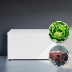 Cecotec congélateur coffre 418l bolero coolmarket chest 418p blanc e. panier, contrôle électronique led, roues, ultracontact d-c