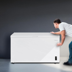 Cecotec congélateur coffre 418l bolero coolmarket chest 418p blanc e. panier, contrôle électronique led, roues, ultracontact d-c