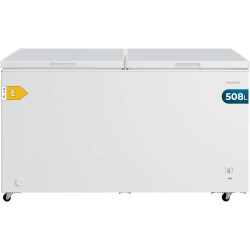 Cecotec congélateur coffre 508l double porte bolero coolmarket chest duo 508m blanc e. ultracontact d-cool, roues easymove, doub