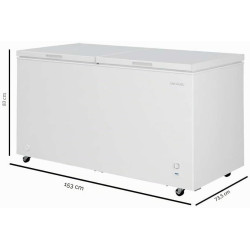 Cecotec congélateur coffre 508l double porte bolero coolmarket chest duo 508m blanc e. ultracontact d-cool, roues easymove, doub