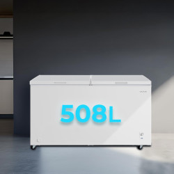Cecotec congélateur coffre 508l double porte bolero coolmarket chest duo 508m blanc e. ultracontact d-cool, roues easymove, doub
