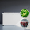Cecotec congélateur coffre 508l double porte bolero coolmarket chest duo 508m blanc e. ultracontact d-cool, roues easymove, doub