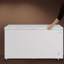 Cecotec congélateur coffre 508l double porte bolero coolmarket chest duo 508m blanc e. ultracontact d-cool, roues easymove, doub