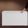 Cecotec congélateur coffre 508l double porte bolero coolmarket chest duo 508m blanc e. ultracontact d-cool, roues easymove, doub