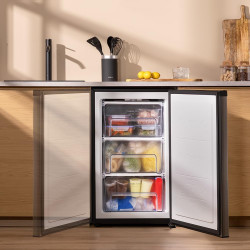Cecotec Congélateur Armoire 87 Litres Bolero CoolMarket TF 87 Inox. Congélateur Vertical Inox de 83,6 cm de hauteur et de 50,6 c