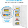 Congélateur Bomann Nofrost Congélateur armoire 161 L, fonction de congélation rapide et système MultiAirflow, sens d'ouverture d