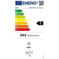 Beko RFNE448E35W Congélateur No Frost - 404 L - Classe énergétique E - Blanc