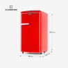 KLARSTEIN Laika - Congélateur, volume total 60 litres, thermostat à 5 niveaux, 0 à -18°C, 3 grilles, pose libre, design rétro - 
