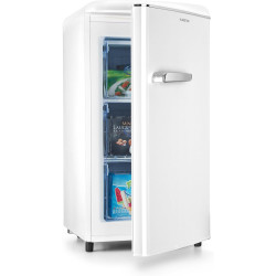 KLARSTEIN Laika – Congélateur, volume total 60 litres, thermostat à 5 niveaux, 0 à -18°C, 3 grilles, pose libre, design rétro - 