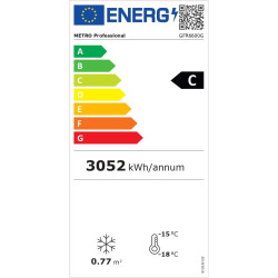 METRO Professional Congélateur à Porte Vitrée GFR6600G, 380 L, blanc