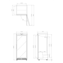 METRO PROFESSIONAL Congélateur à Porte Vitrée GFR6600SG, 380 L, Argenté