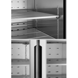 METRO Professional Congélateur double porte GFR1400G, 131.4 x 80.5 x 209 cm, 906 L, Argenté