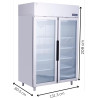 METRO Professional Congélateur double porte GFR1400G, 131.4 x 80.5 x 209 cm, 906 L, Argenté