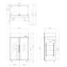METRO Professional Congélateur double porte GFR1400G, 131.4 x 80.5 x 209 cm, 906 L, Argenté