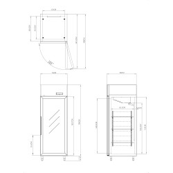 METRO Professional Congélateur GFR2700G, 73 x 80.5 x 209 cm, 450 L, Argenté