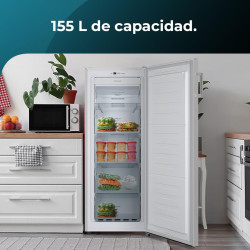 Cecotec congélateur vertical de 155 litres bolero coolmarket uf 155 blanc e. faible consommation, total no frost, porte réversib