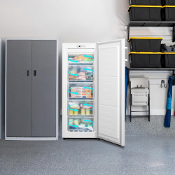 Cecotec congélateur vertical de 155 litres bolero coolmarket uf 155 blanc e. faible consommation, total no frost, porte réversib