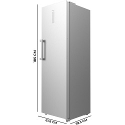 Cecotec Congélateur Vertical de 273 L Bolero CoolMarket UF 273 Inox E. 185 cm de Hauteur, Total No Frost, Moteur Inverter Plus, 