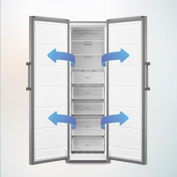 Cecotec Congélateur Vertical de 273 L Bolero CoolMarket UF 273 Inox E. 185 cm de Hauteur, Total No Frost, Moteur Inverter Plus, 